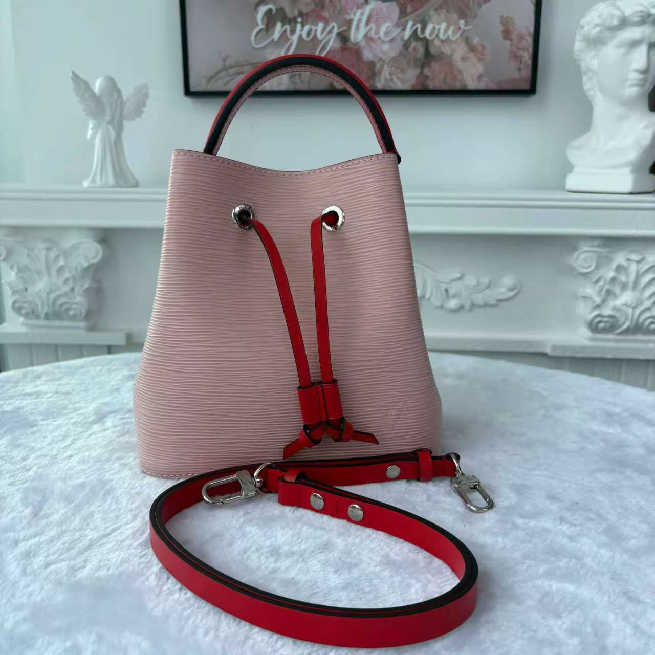 【#751】Pre-owned Louis Vuitton Neonoe Pink&Red Epi Calfskin BB Shoulder Bag BJ1109904053