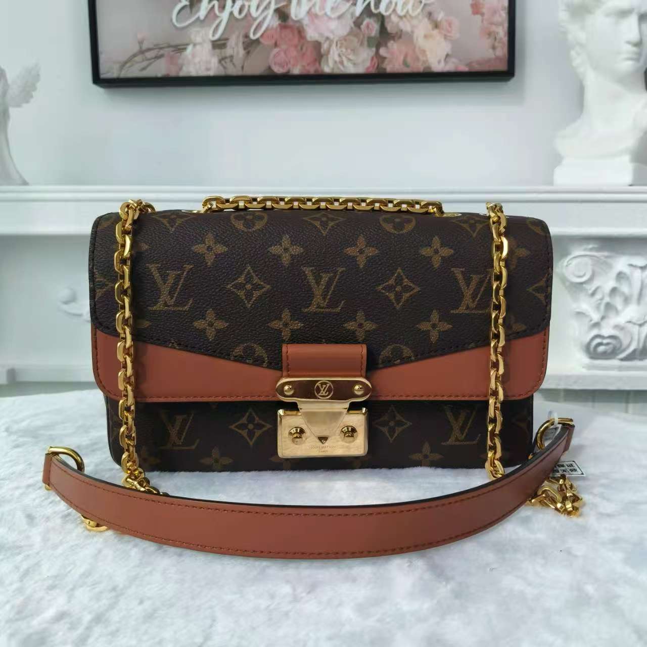 【#748】Pre-owend Louis Vuitton Marceau Brown Monogram Calfskin Shoulder Bag BJ1109904099