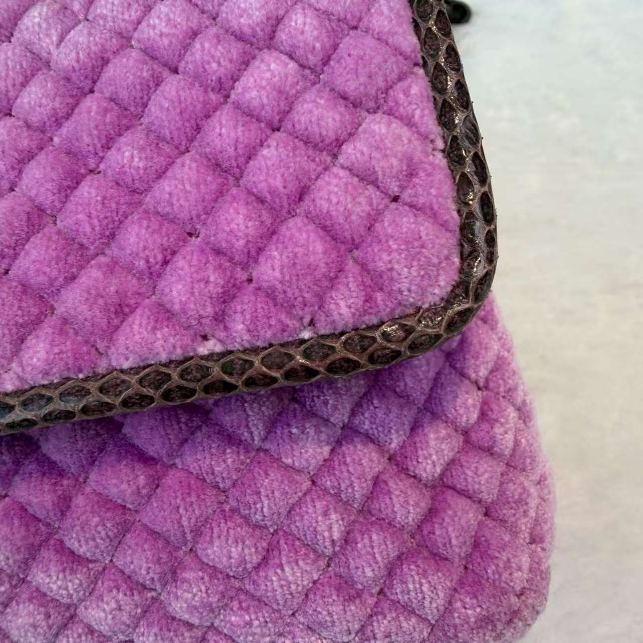 【#801】Pre-owned Bottega Veneta Velvet Purple Shoulder Bag BJ1109904025