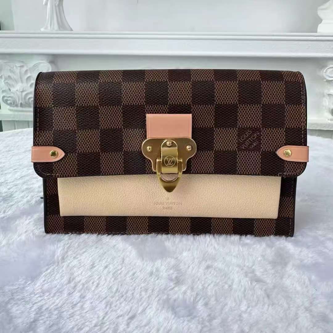 【#756】Pre-owned Louis Vuitton Vavin Damier Canvas&Calfskin WOC Crossbody Bag BJ1109904050
