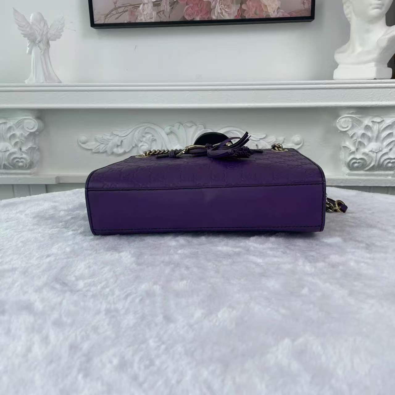 【#740】Pre-owned Gucci Emily Purple Calfskin Small Shoulder Bag BJ1109904030