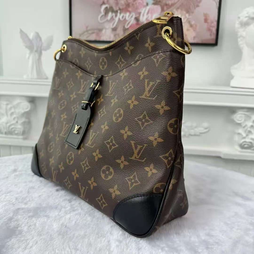 【#755】Pre-owend Louis Vuitton Odeon Brown Monogram Canvas&Calfskin Medium BJ1102004088