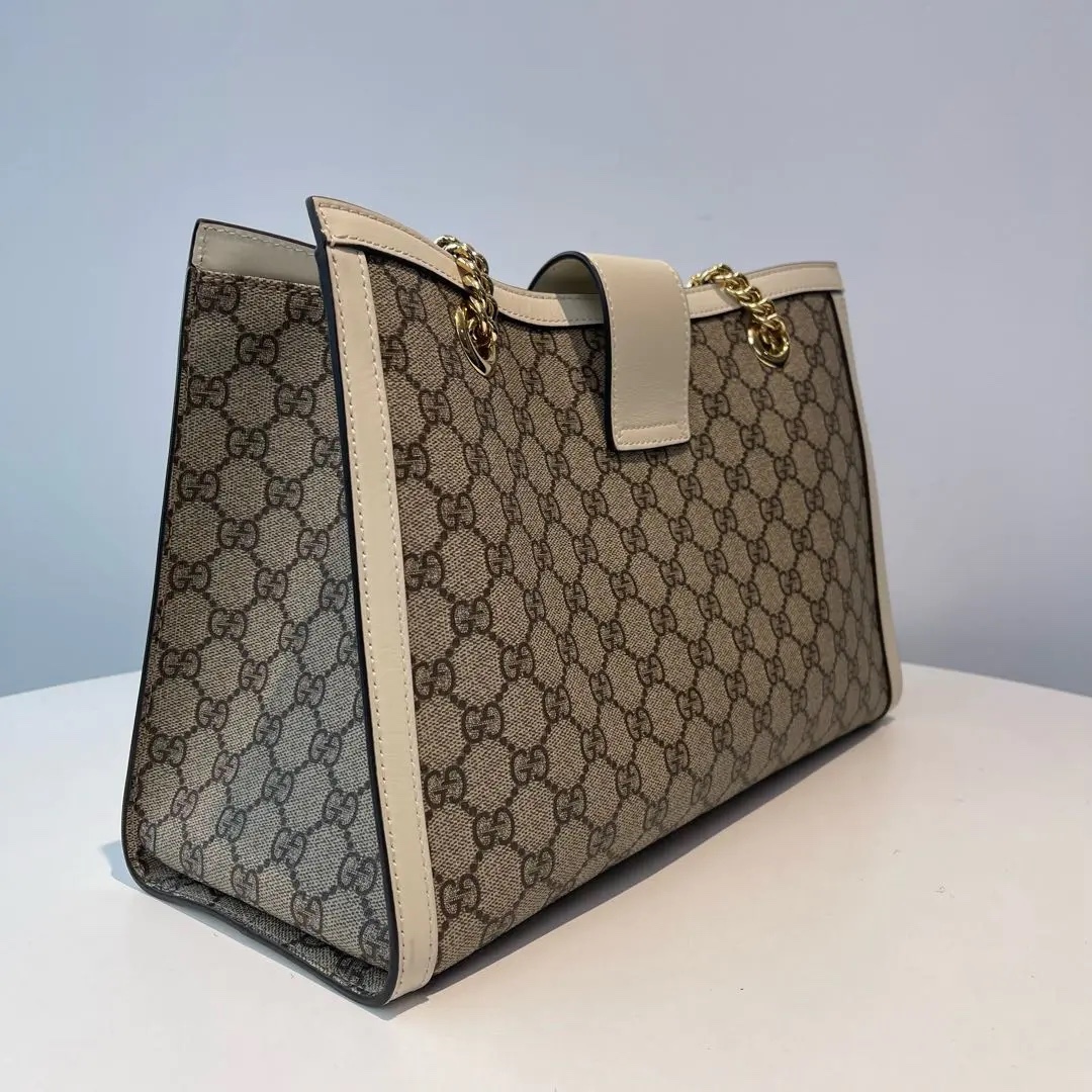 [#645]Pre owned Gucci Padlock Tote Calfskin Medium BJ110&04055
