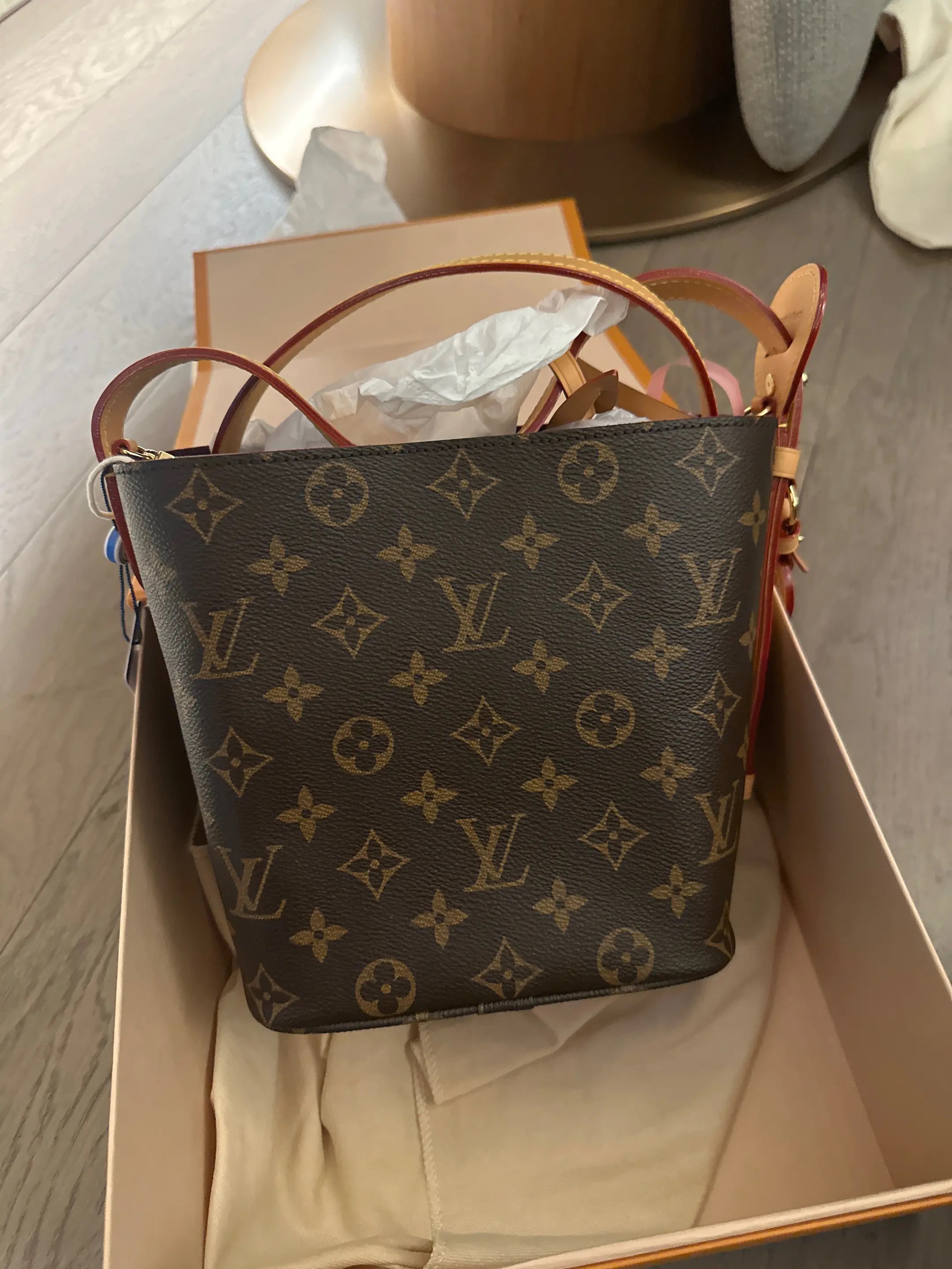 [#646]Pre owned Louis Vuitton ALL IN BB Monogram Calfskin Golden hardware BJ110&050185