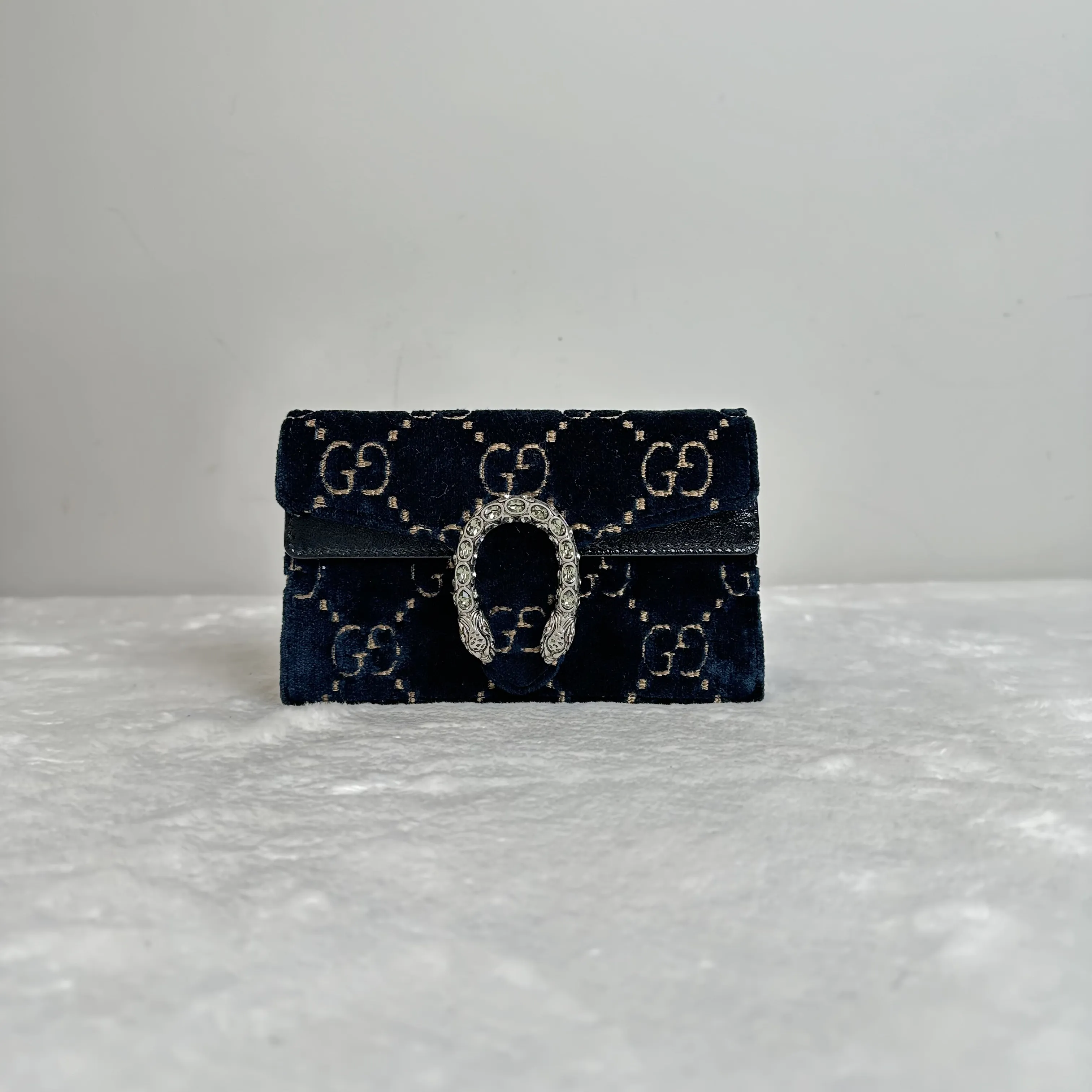 【#484】Pre-owned GUCCl Dionysus Mini Navy Blue Shoulder Bag Velvet BJ1102204045