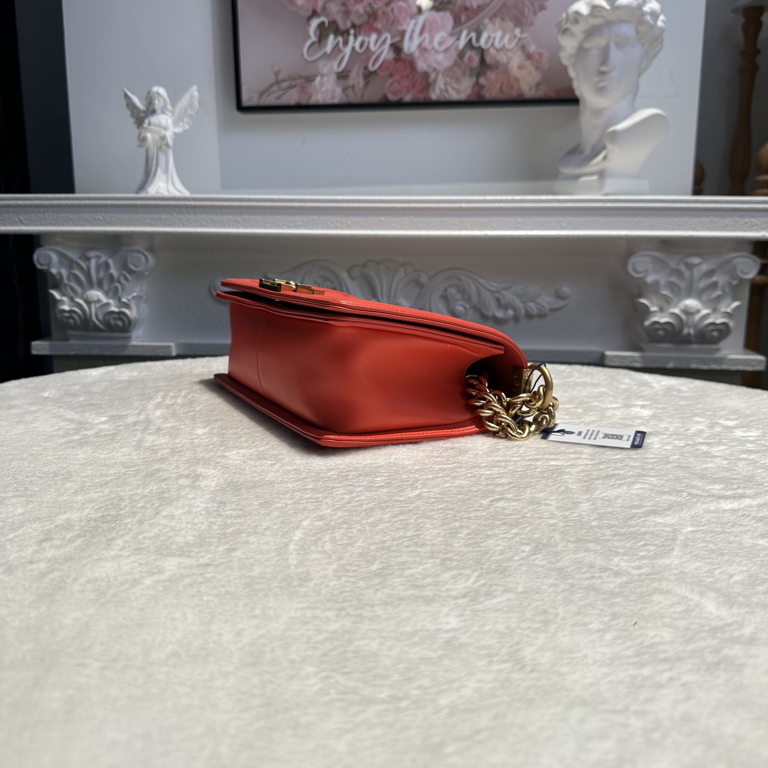 【#770】Pre-owned Chanel Leboy Red Calfskin Shoulder Bag BJ11017050115