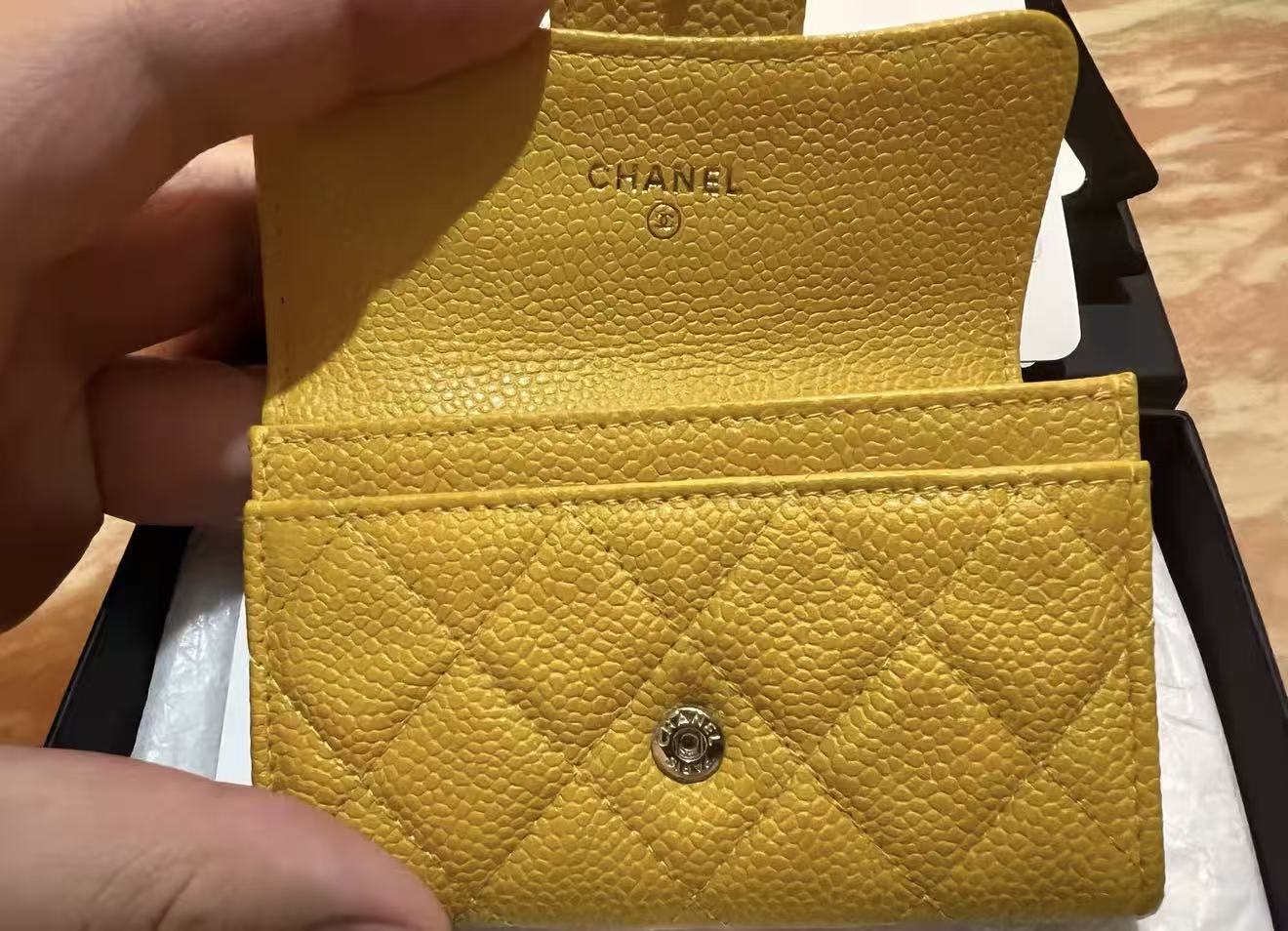 【#560】【#579】Pre-owned CHANEL Leboy Yellow Lambskin Shoulder Bag BJ11019050155 （pictures 1-6）& chanel yellow wallet（pictures 7-11）【2/2 split order 2997/3497】