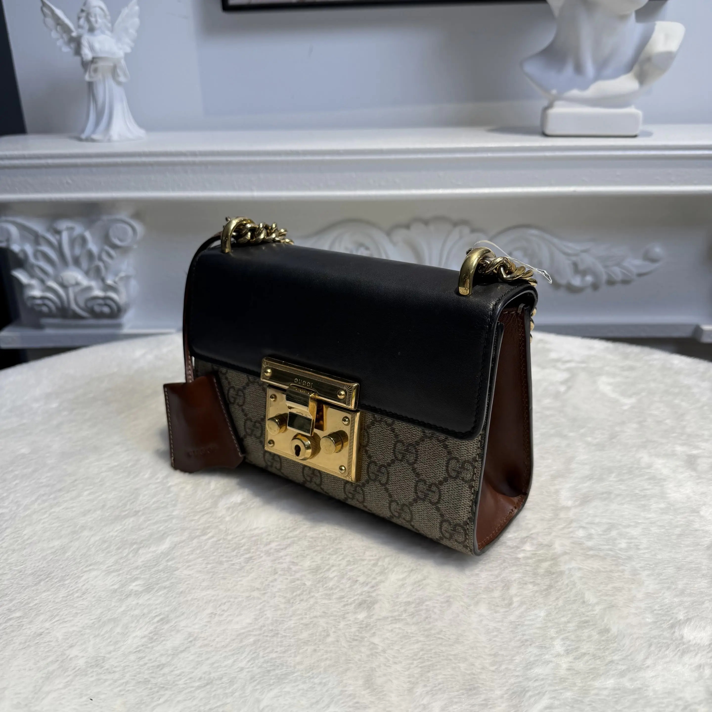 [#615]Pre owned Gucci Padlock monogram Calfskin Canvas Small BJ1101904030