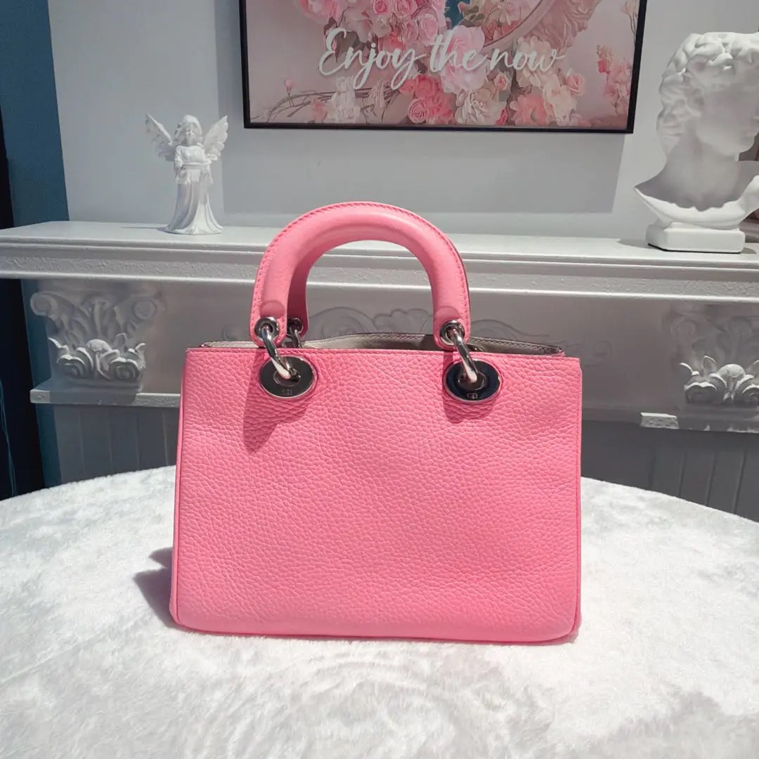 [#698]Pre owned Dior Diorissimo VIP Pink Calfskin Small size BJ1101304045