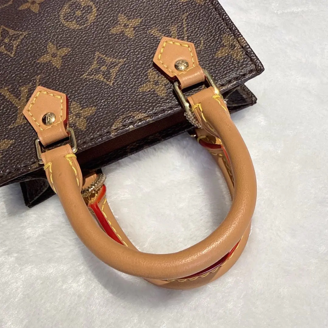 [#692]Pre owned Louis Vuitton Petit Sac Plat Brown Mini Crossbody bag BJ110&&04060