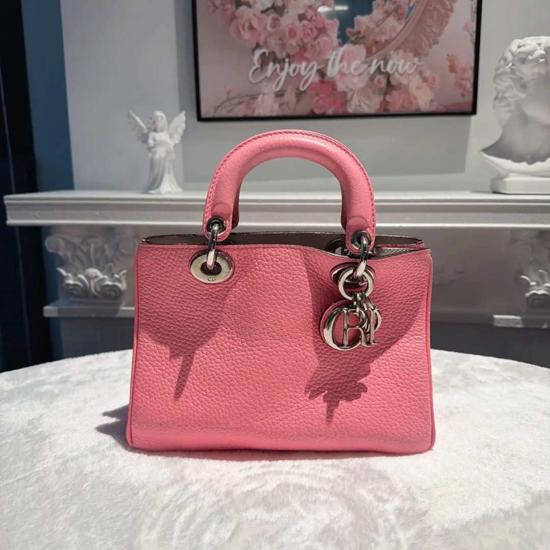 [#698]Pre owned Dior Diorissimo VIP Pink Calfskin Small size BJ1101304045