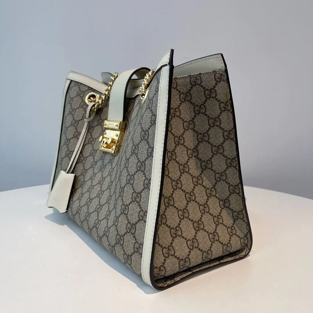 [#645]Pre owned Gucci Padlock Tote Calfskin Medium BJ110&04055