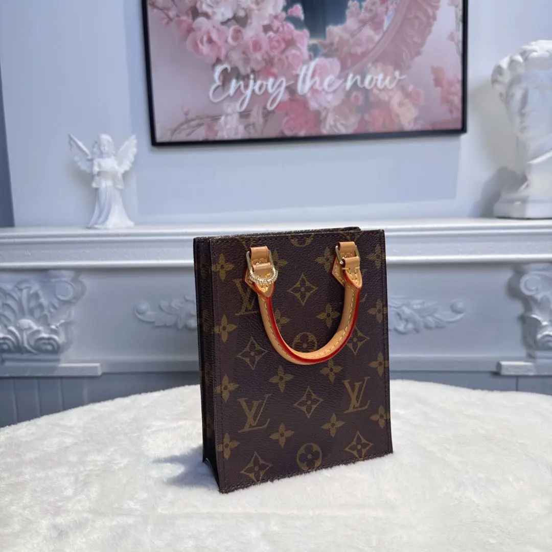 [#692]Pre owned Louis Vuitton Petit Sac Plat Brown Mini Crossbody bag BJ110&&04060