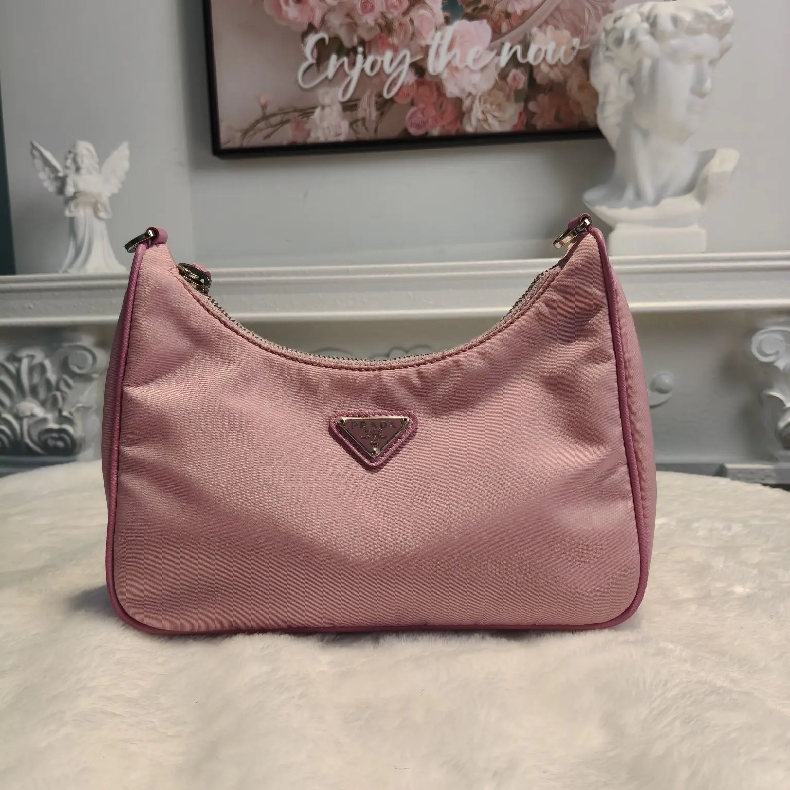 [#707]Pre owned Prada Hobo Nylon mini Crossbody bag BJ110&04055