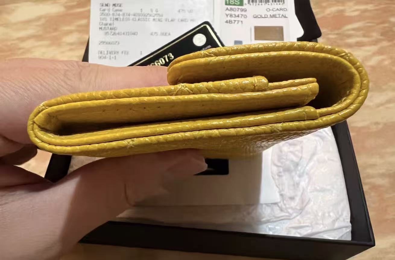 【#560】【#579】Pre-owned CHANEL Leboy Yellow Lambskin Shoulder Bag BJ11019050155 （pictures 1-6）& chanel yellow wallet（pictures 7-11）【2/2 split order 2997/3497】