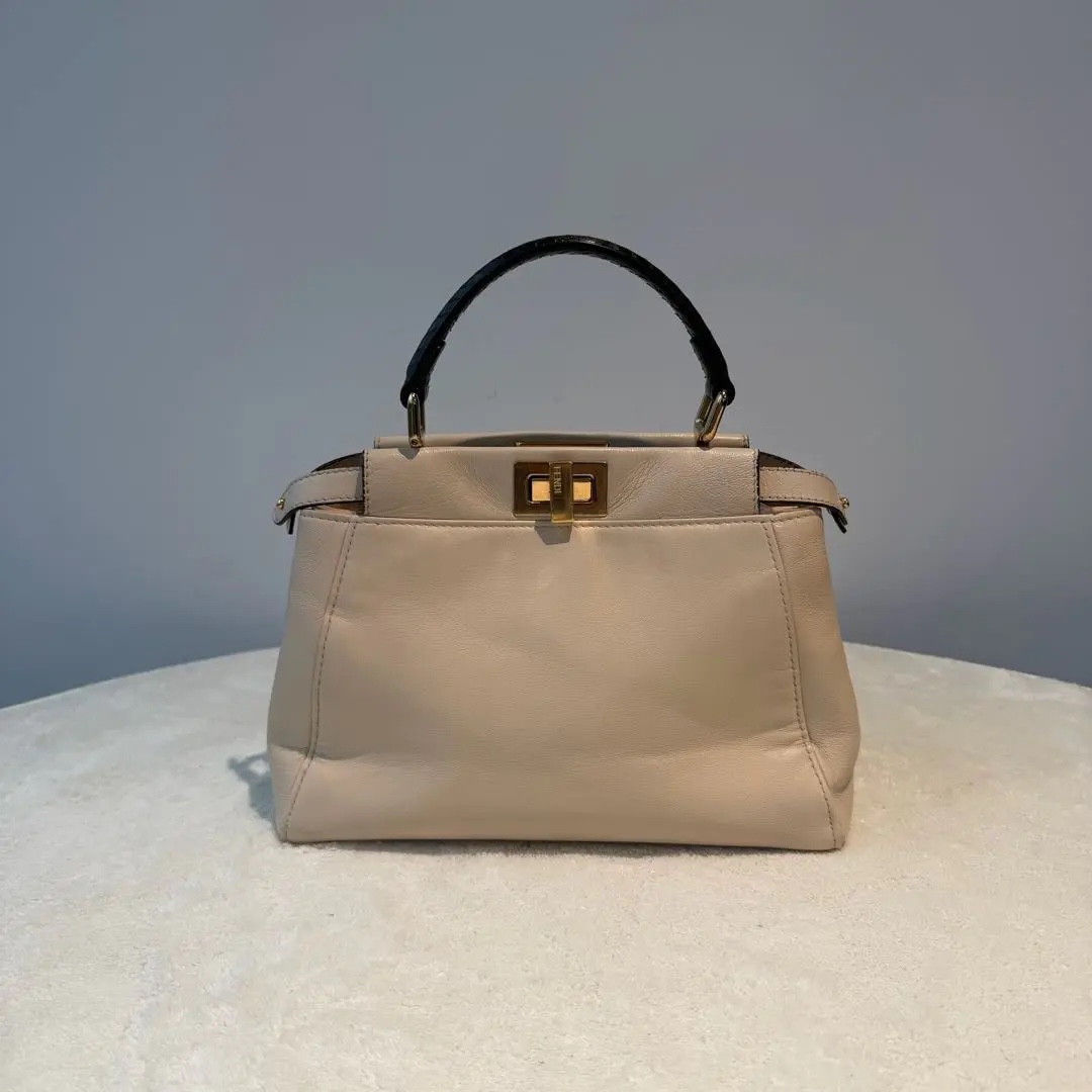 [#673]Pre owned Peekaboo Small snake skin handle BJ110&0403