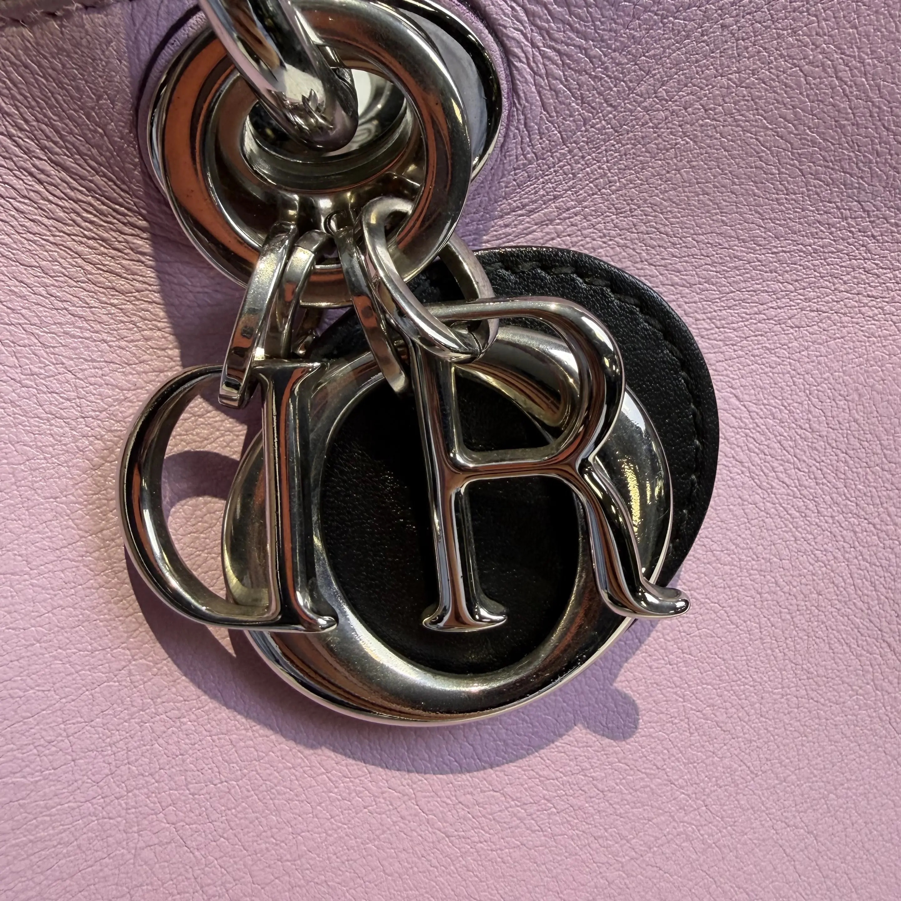 [#629]Pre owned Dior Diorissimo Purple Black Calfskin Small Silver hardware BJ110&04040