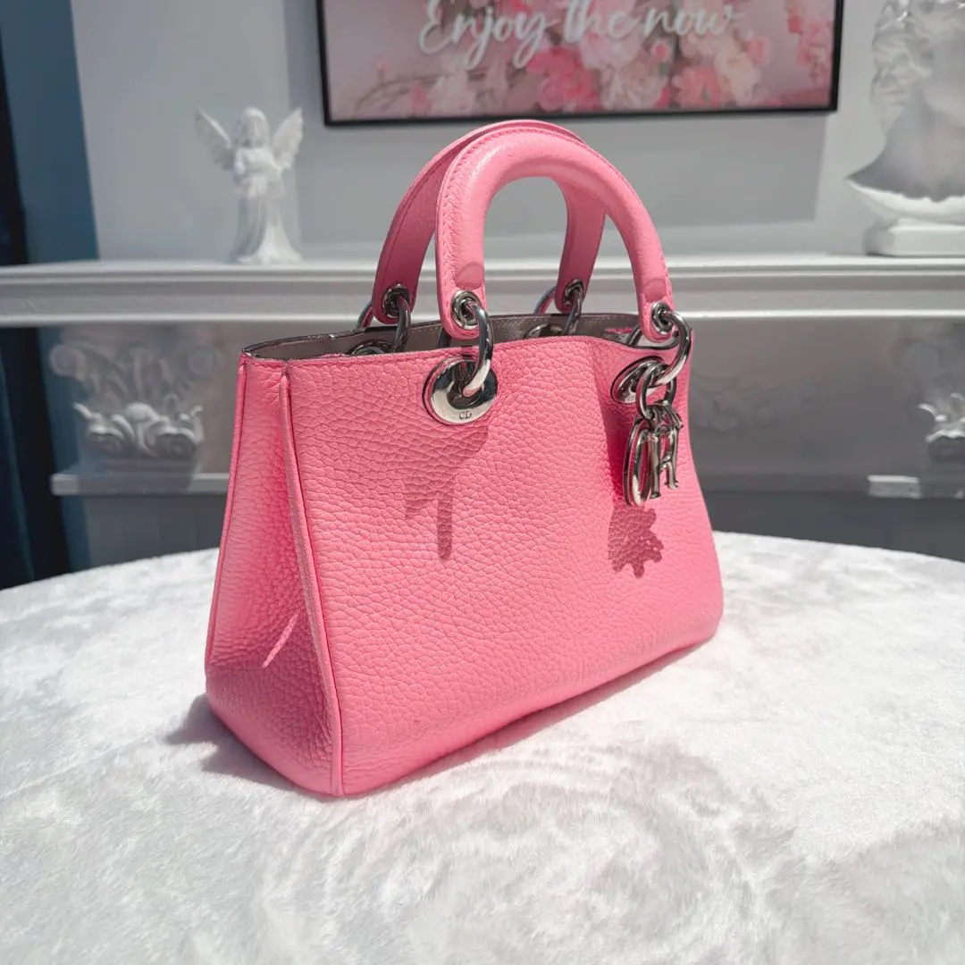 [#698]Pre owned Dior Diorissimo VIP Pink Calfskin Small size BJ1101304045