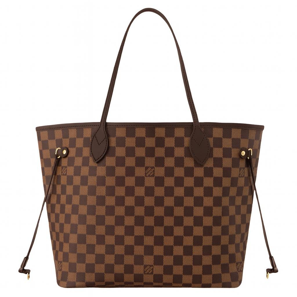 【#760】Pre-owned Louis Vuitton Neverfull Damier Canvas&Calfskin Medium Crossbody Bag BJ1109904068