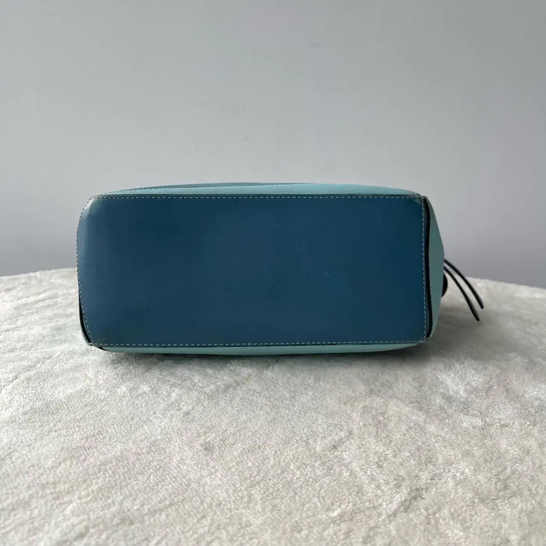 [#672]Pre owned Loewe Puzzle Blue Calfskin Small Shoulder bag BJ110&04060