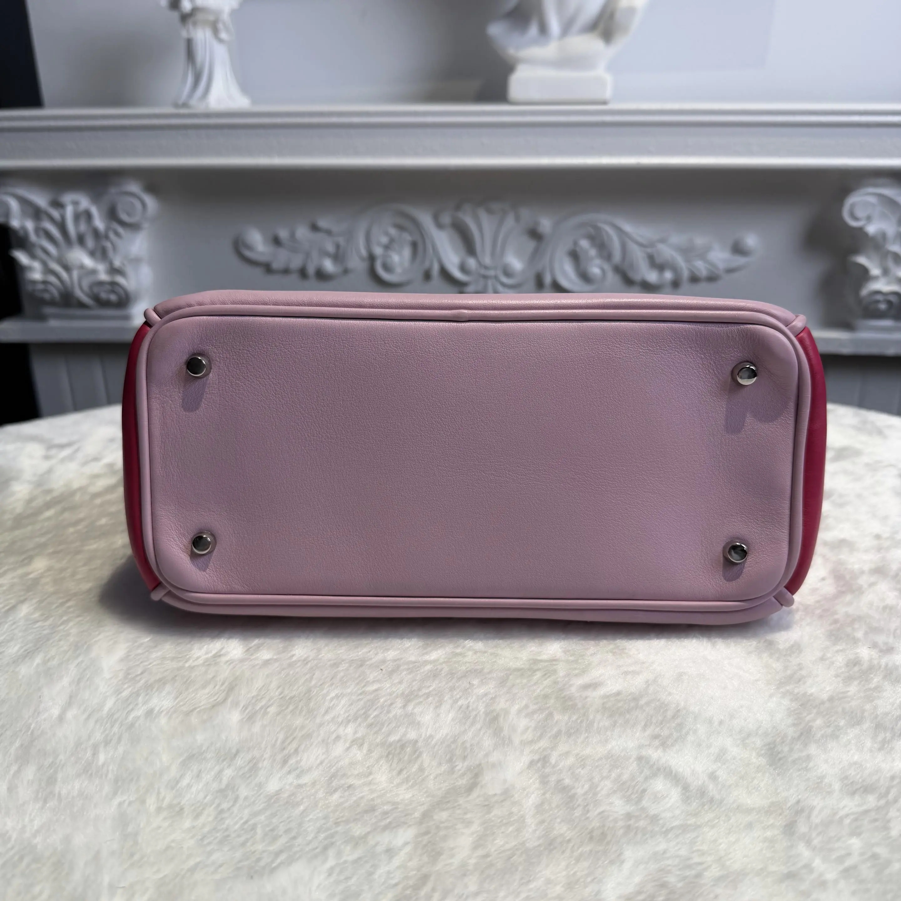 [#629]Pre owned Dior Diorissimo Purple Black Calfskin Small Silver hardware BJ110&04040