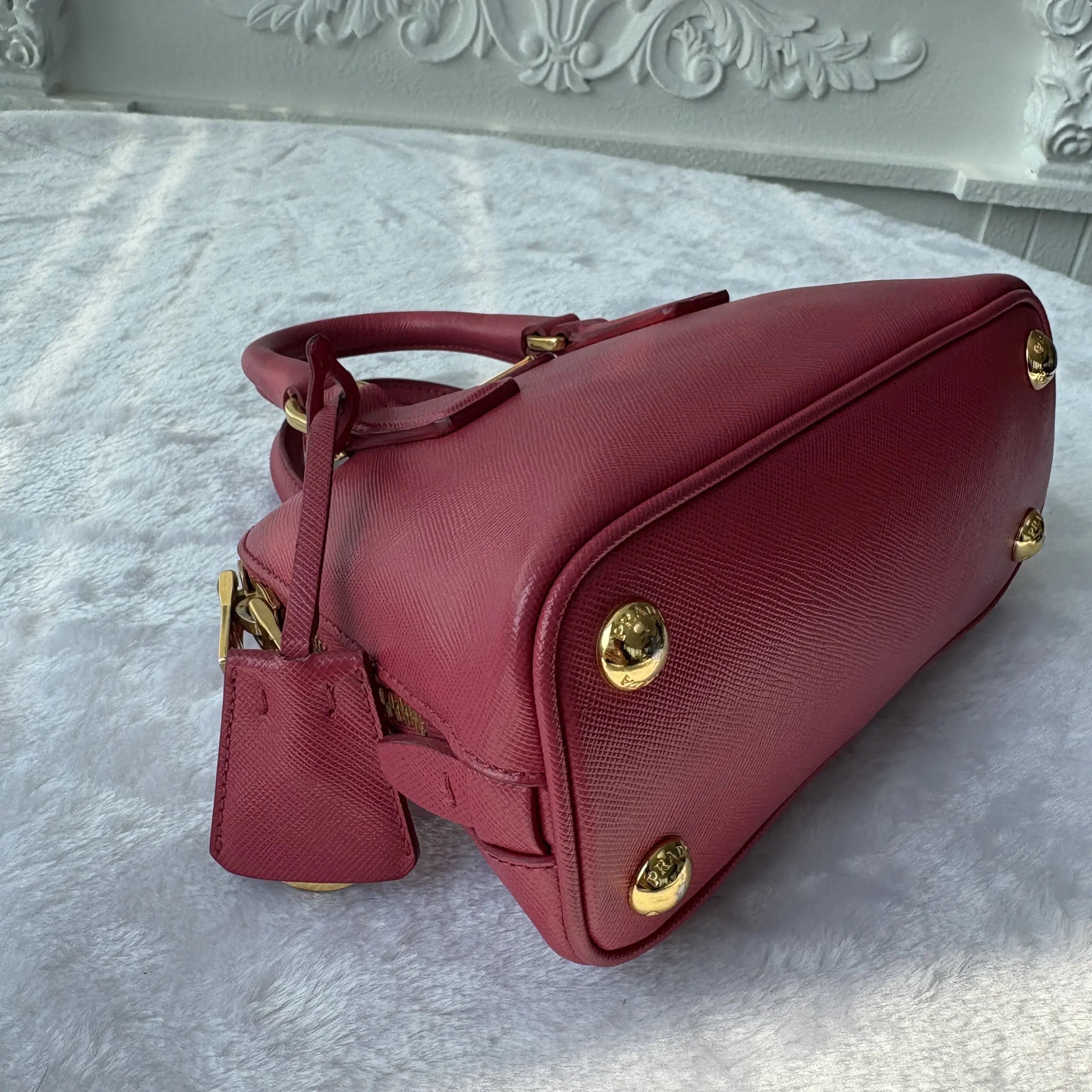 [#716]Pre owned Prada Promenade Pink Calfskin Crossbody Bag BJ110&04030