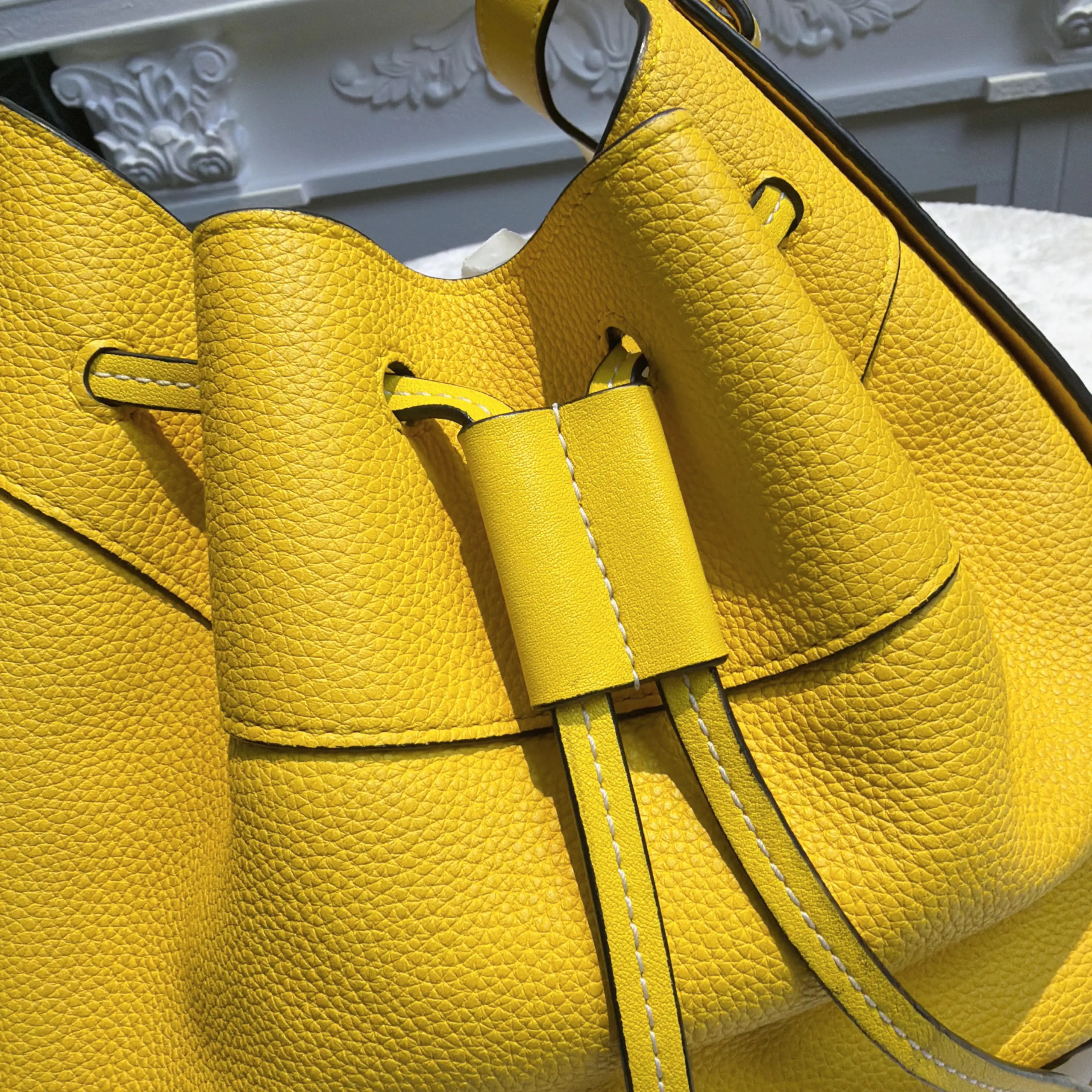 [#627]Pre owned Loewe Hammock Yellow Calfskin BJ110&04045