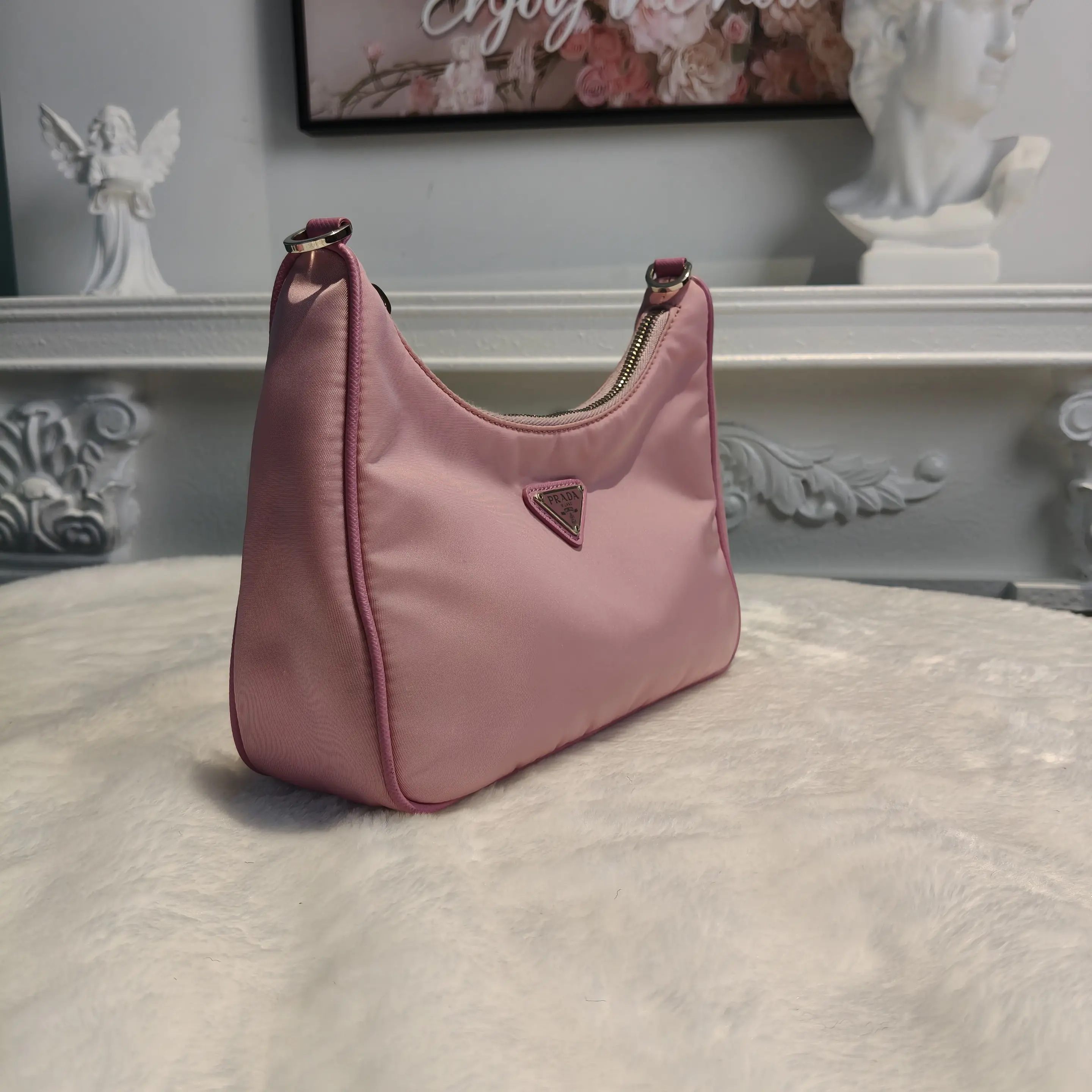 [#707]Pre owned Prada Hobo Nylon mini Crossbody bag BJ110&04055