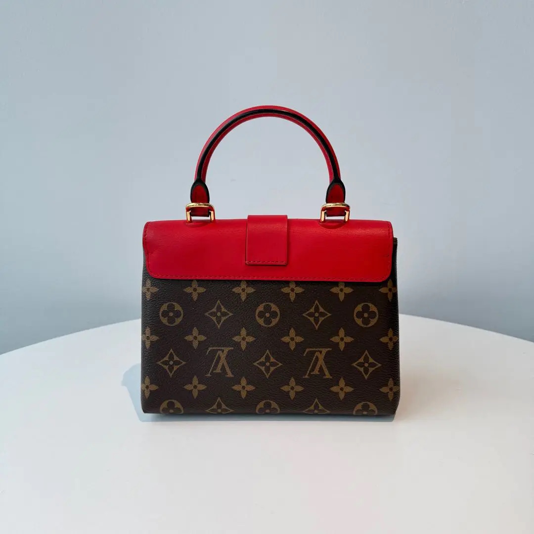 【#639】Pre-owned Louis Vuitton Locky Brown Monogram Red Crossbody Bag BJ1101004060