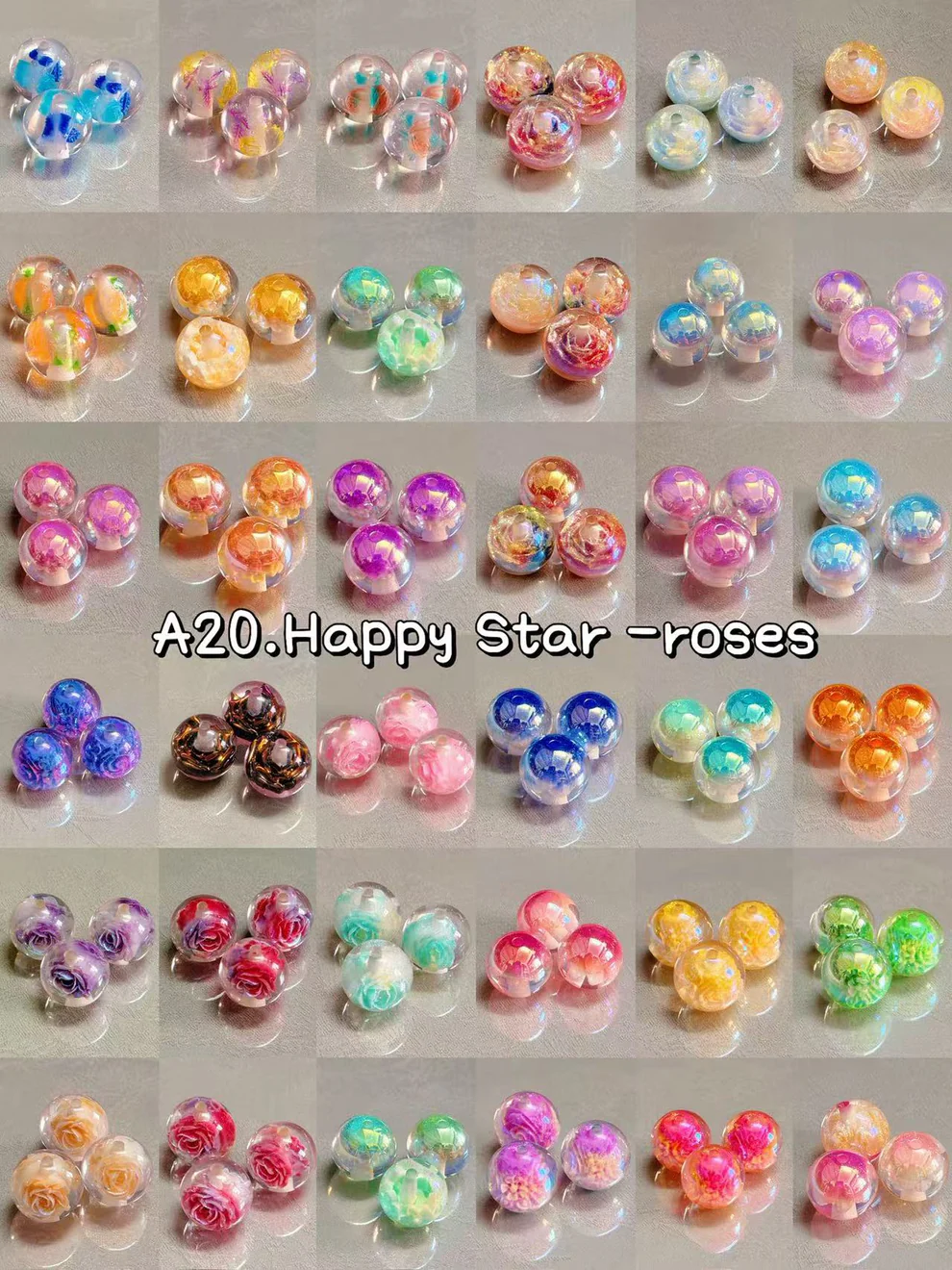 【#823】A20【Happy Star】Korean AB Gel Fancy Star/Cloud Beads