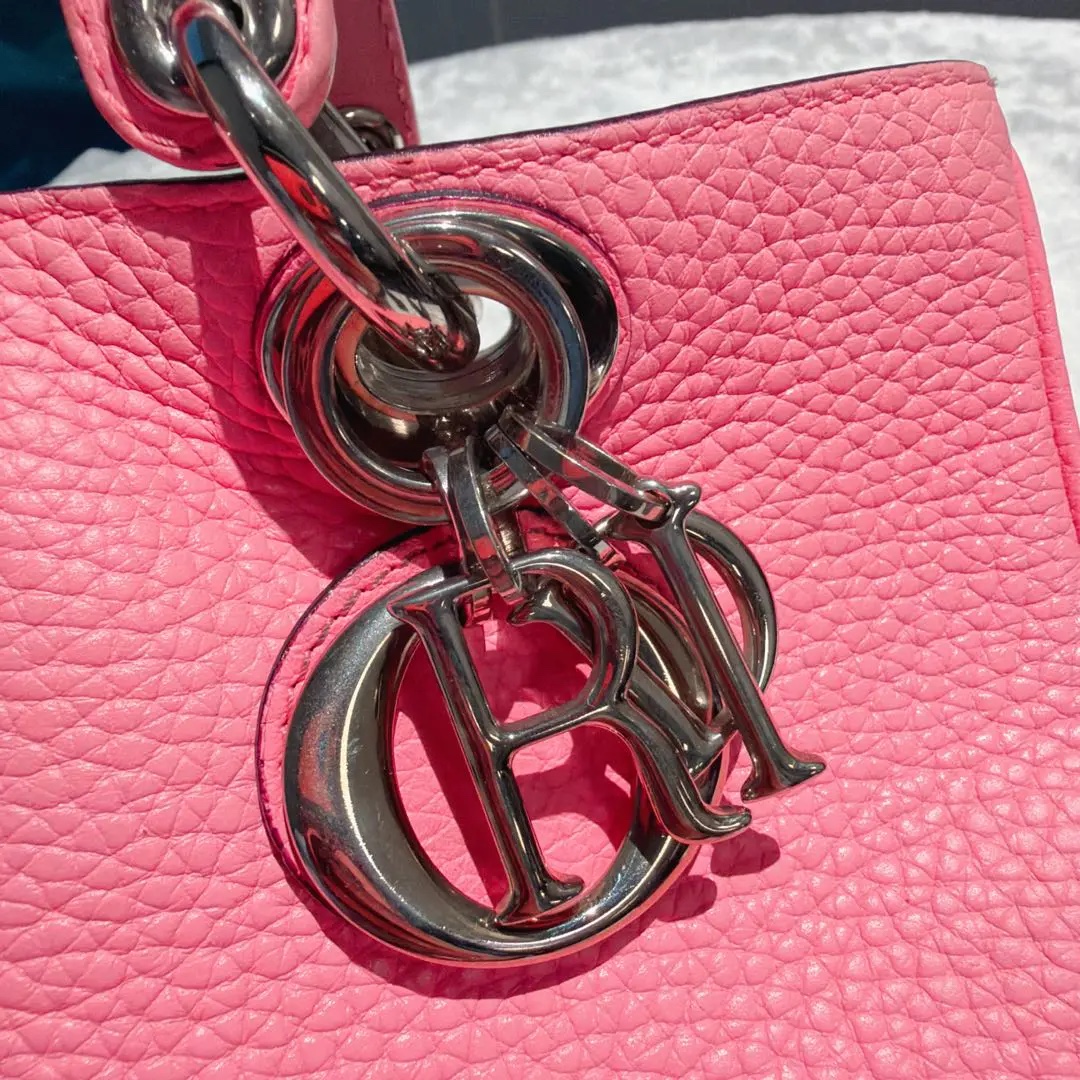 [#698]Pre owned Dior Diorissimo VIP Pink Calfskin Small size BJ1101304045
