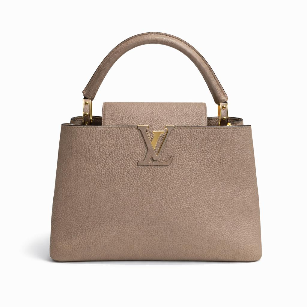 【#611】Pre-owned Louis Vuitton Capicines medium Grey Golden Hardware Calfskin Shoulder bag BJ110MC050115