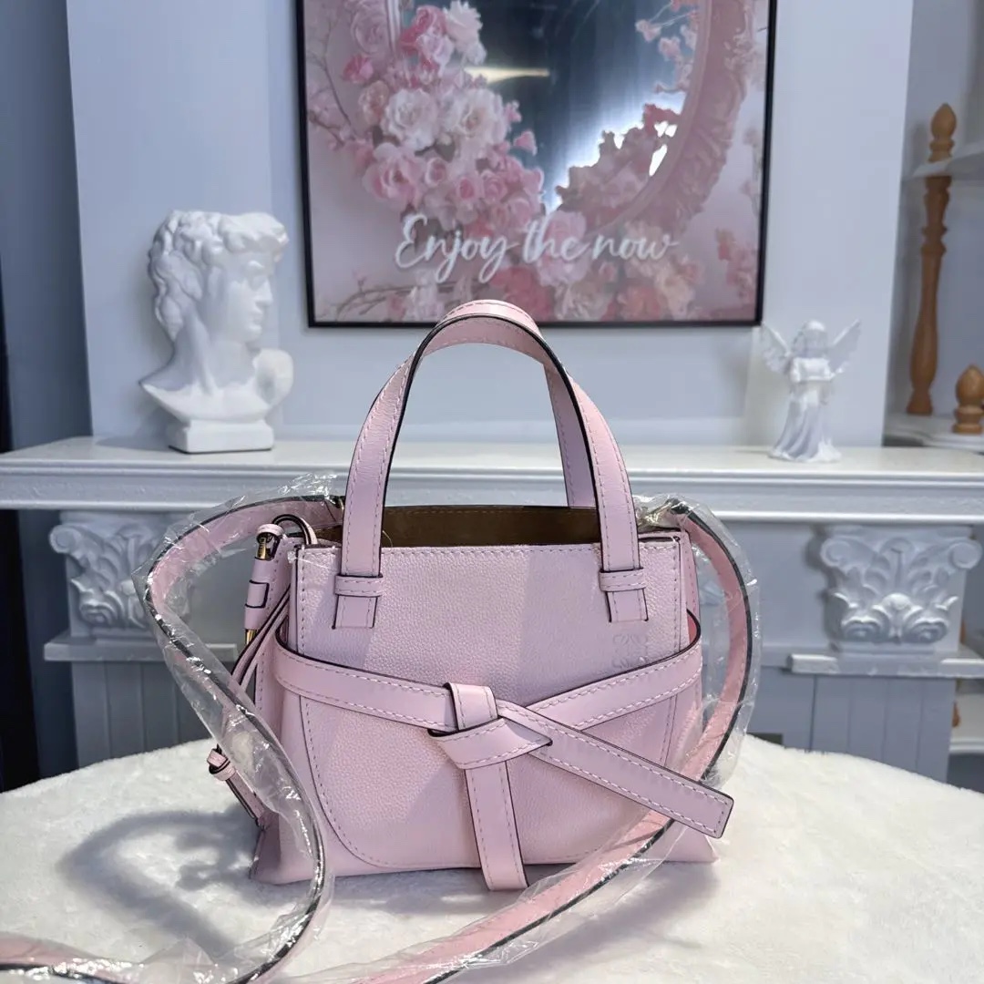 [#699]Pre owned Loewe Gate Top handle Pink Calfskin mini Crossbody bag BJ110&&04068