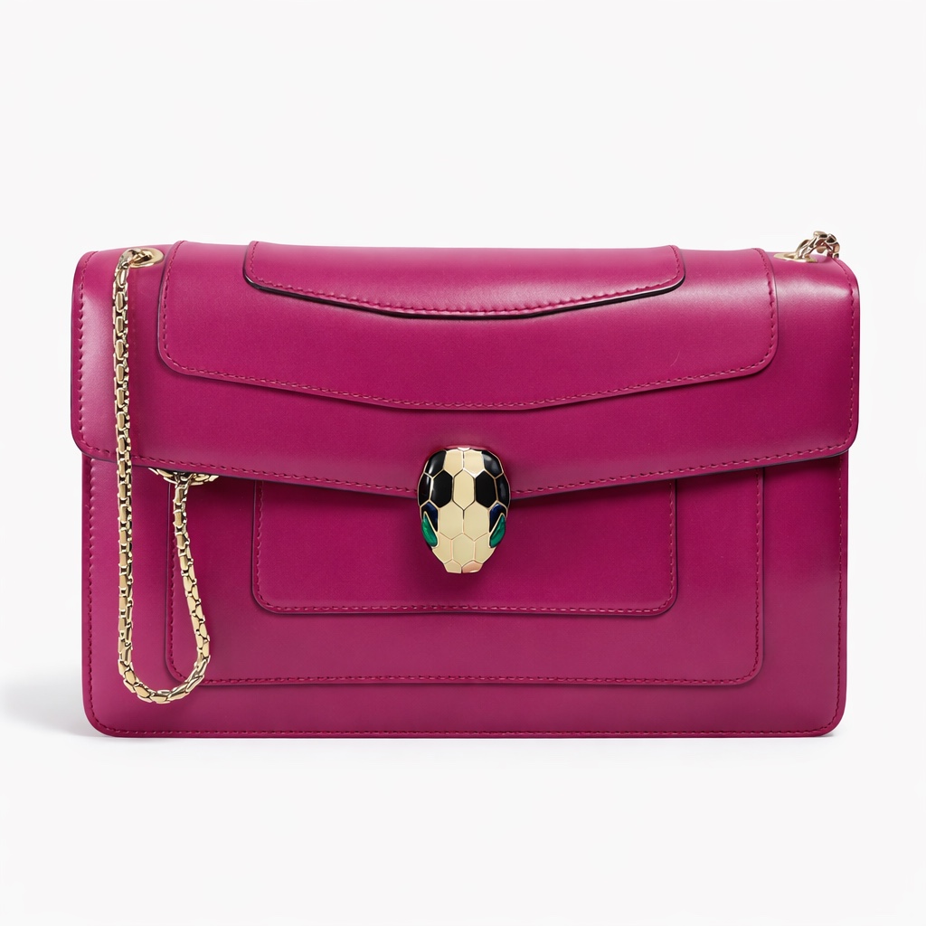 【#469】Pre-owned Bvlgari Serpenti Forever Burgundy Accordion Shoulder Bag Crossbody Bag Calfskin Shoulder Bag BJ110g90405099270 