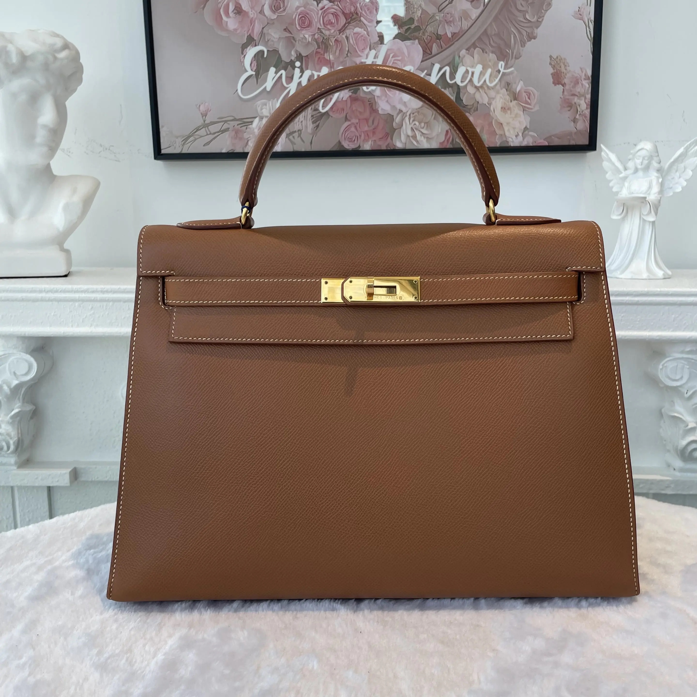 【#827】Pre-owned Hermes Kelly 32 Brown (37) Swift Leather [A] BJ11097050545