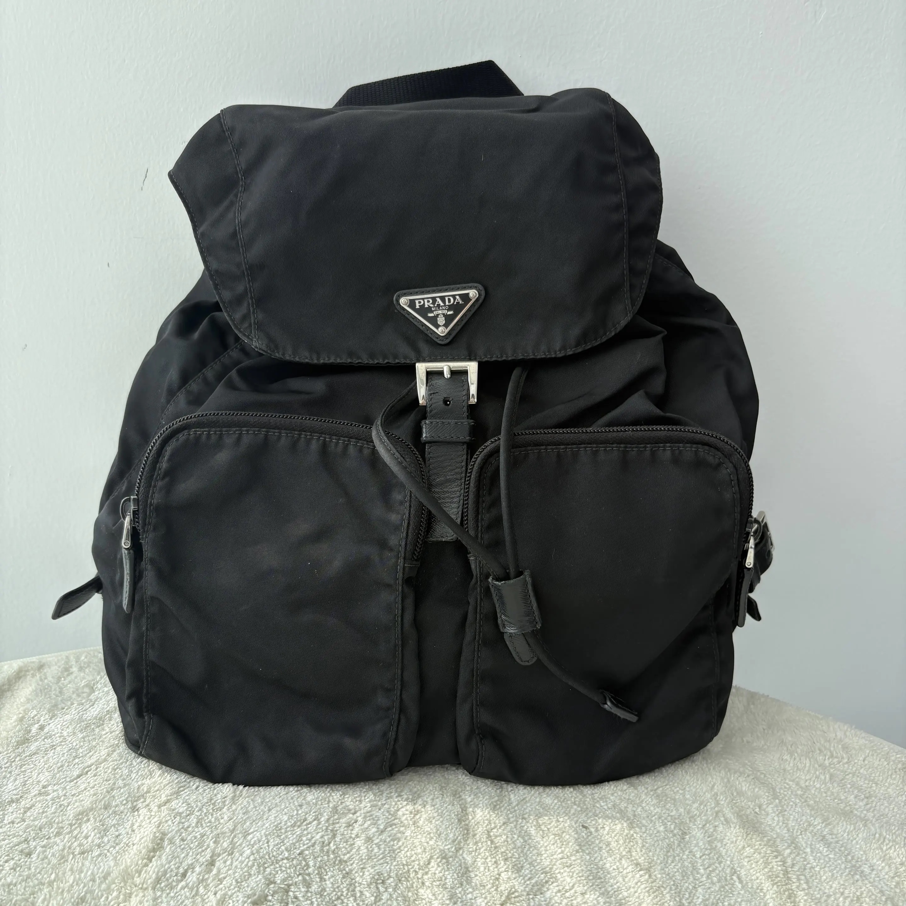 [#688]Pre owned Prada Nylon Backpack Small BJ110&04030