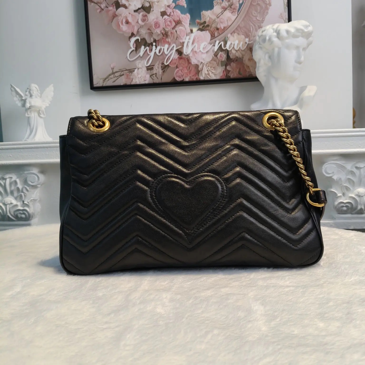 [#708]Pre owned Gucci Marmont 31 Calfskin Shoulder bag  BJ110&04055