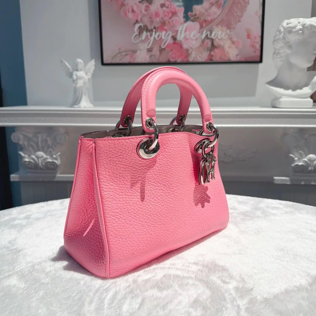 [#698]Pre owned Dior Diorissimo VIP Pink Calfskin Small size BJ1101304045