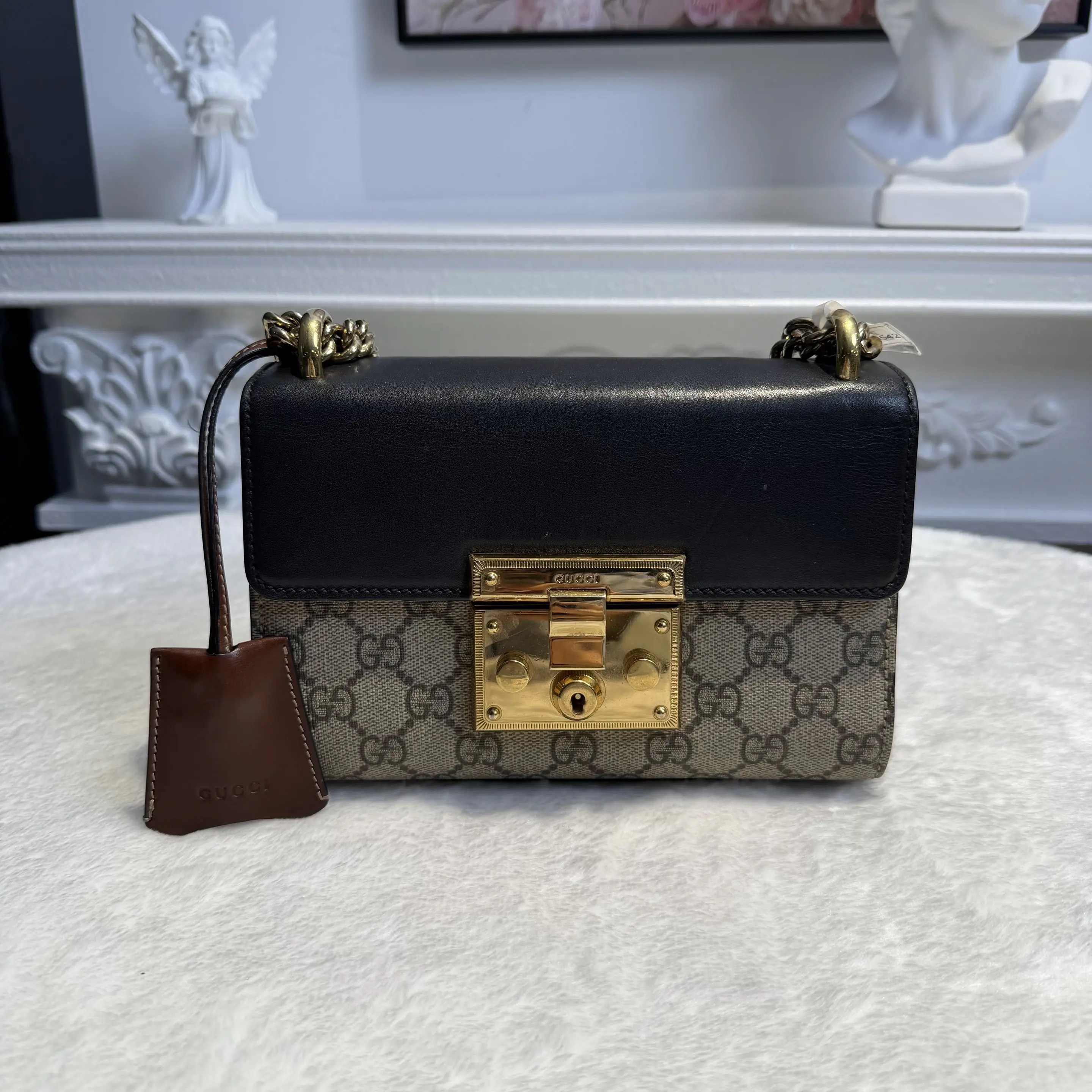 [#615]Pre owned Gucci Padlock monogram Calfskin Canvas Small BJ1101904030