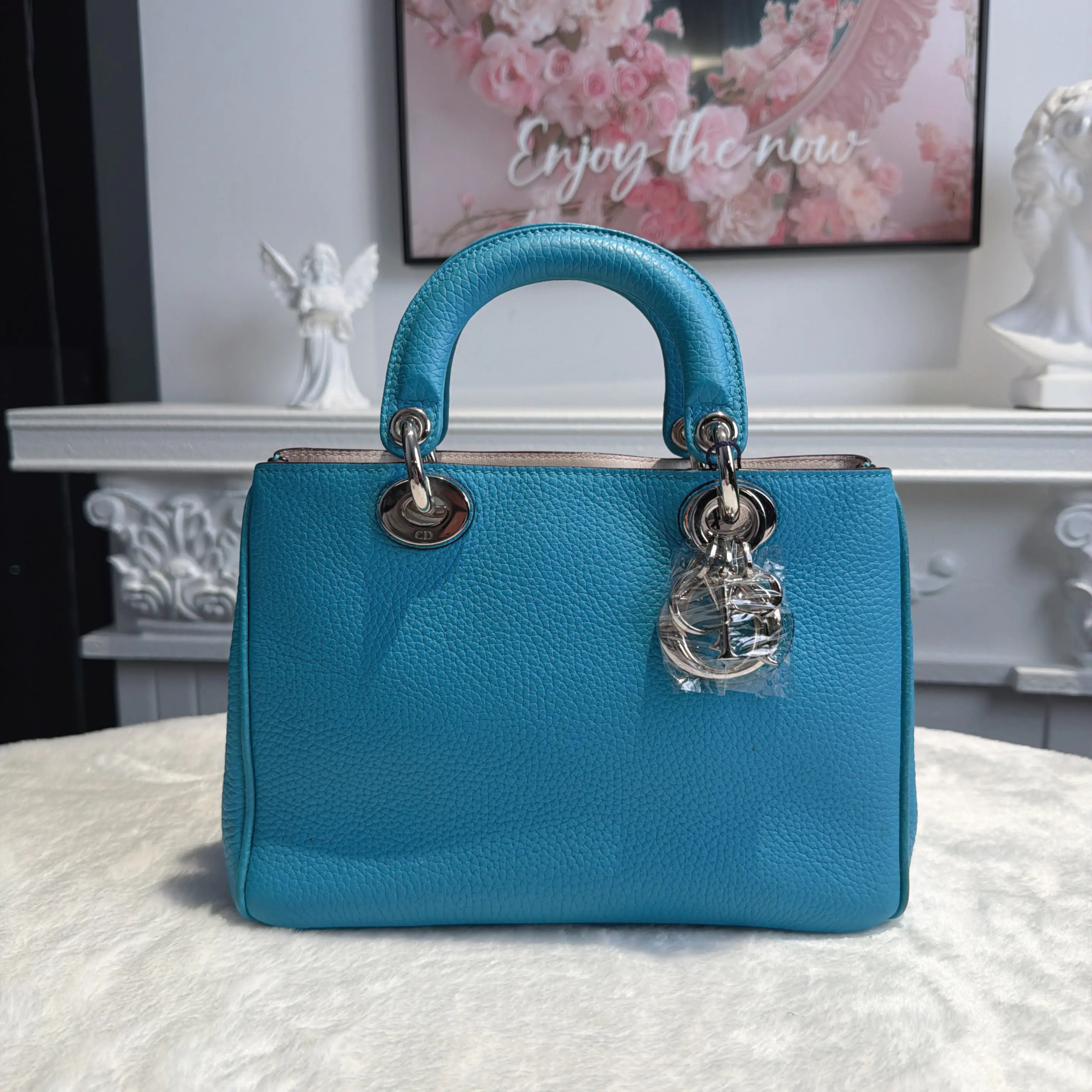 [#702]Pre owned Dior Diorissimo Calfskin Small size Silver Hardware BJ110&&04043