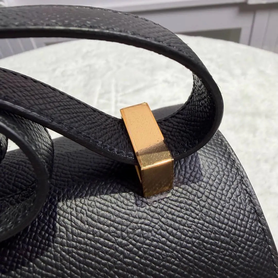 【#775】Pre-owned Hermes Constance 24 Black Gold  Epsom Leather C（2018） Color Cold 89 BJ1101805036