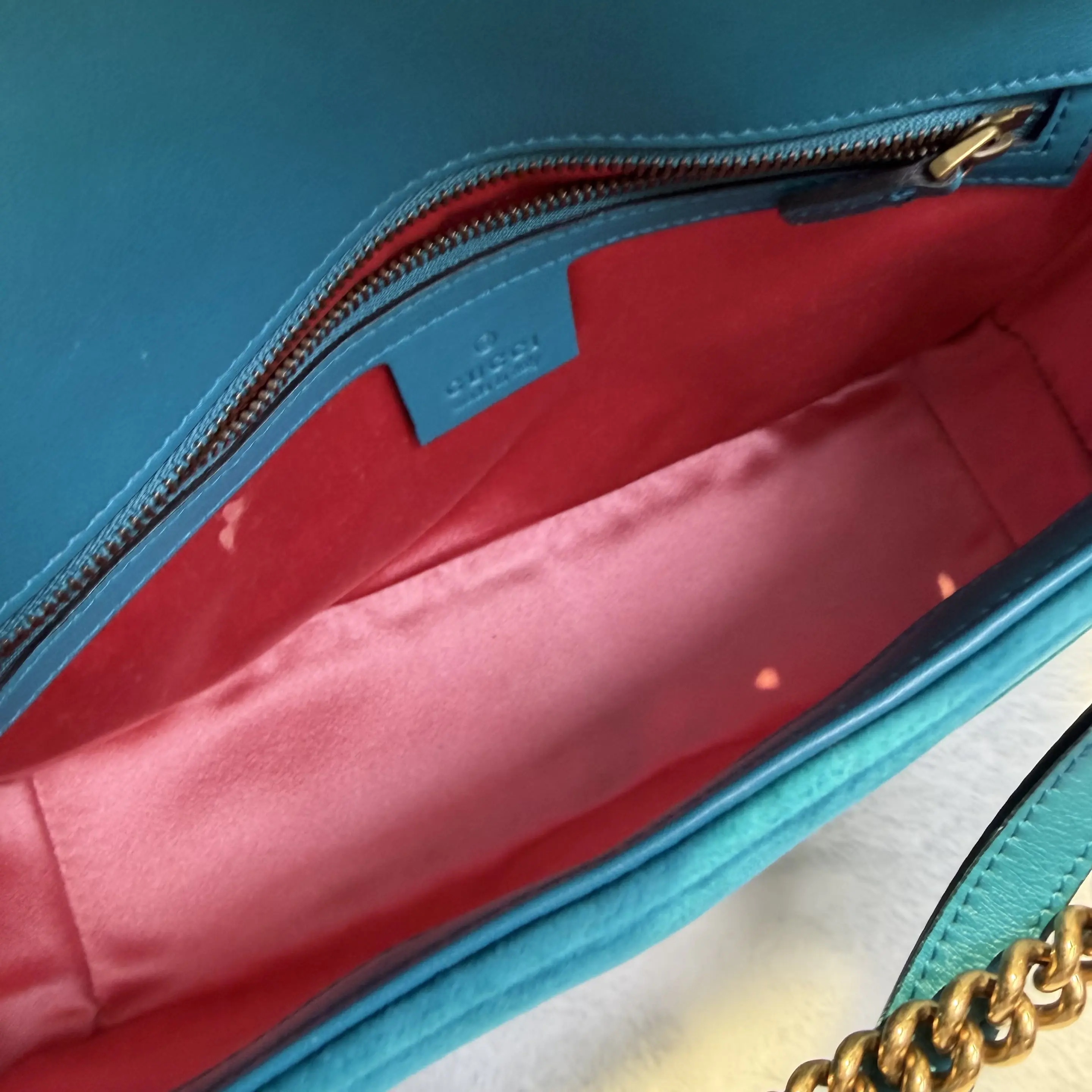 [#606]Pre owned Gucci Marmont 26 Green Velvet Medium  BJ1101404033