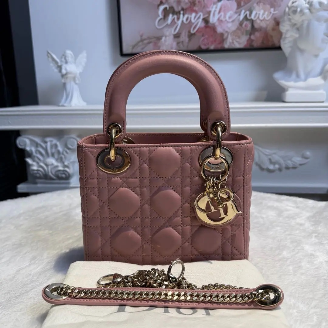 [#616]Pre owned Lady Dior Mini Pink Golden Hardware BJ11022050165