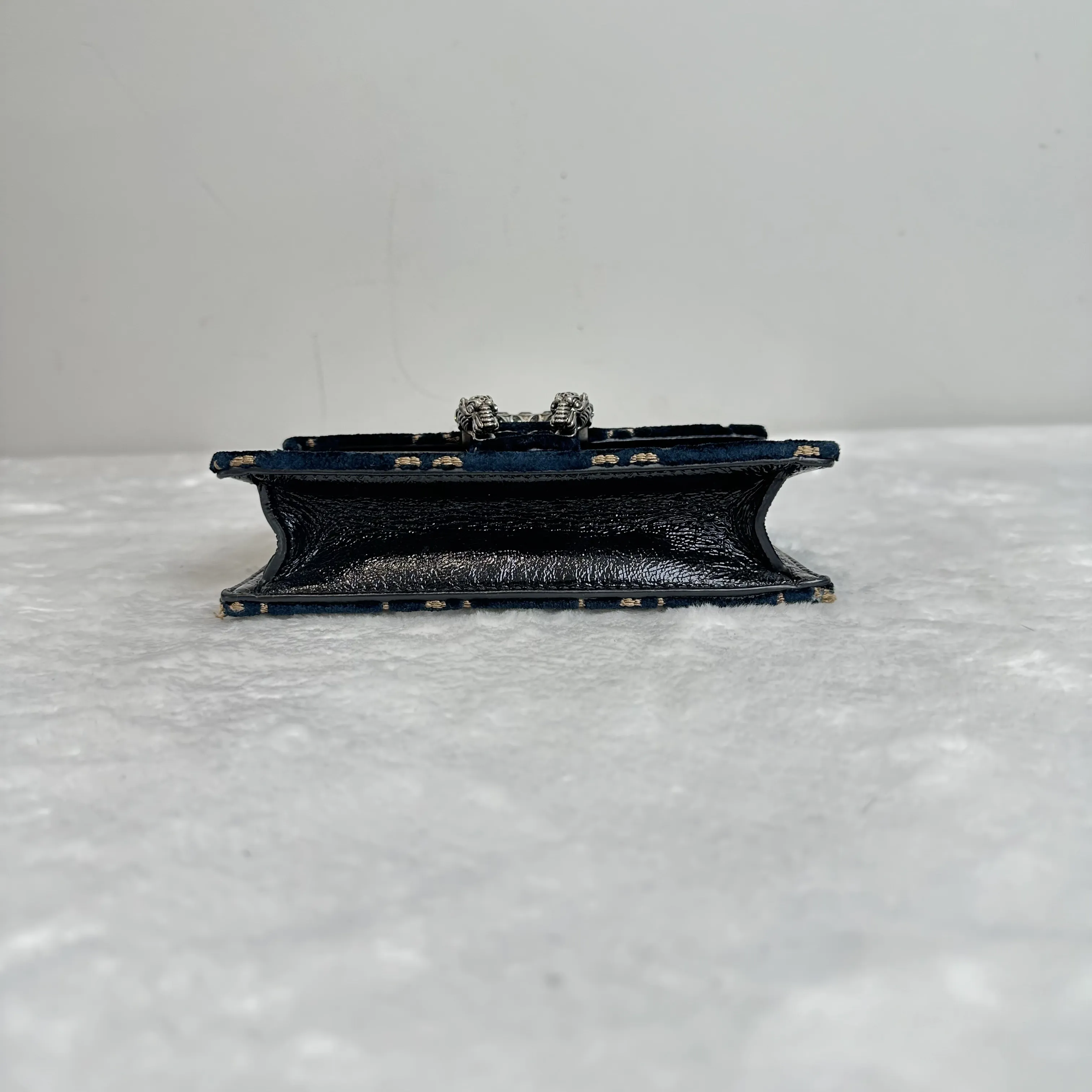 【#484】Pre-owned GUCCl Dionysus Mini Navy Blue Shoulder Bag Velvet BJ1102204045