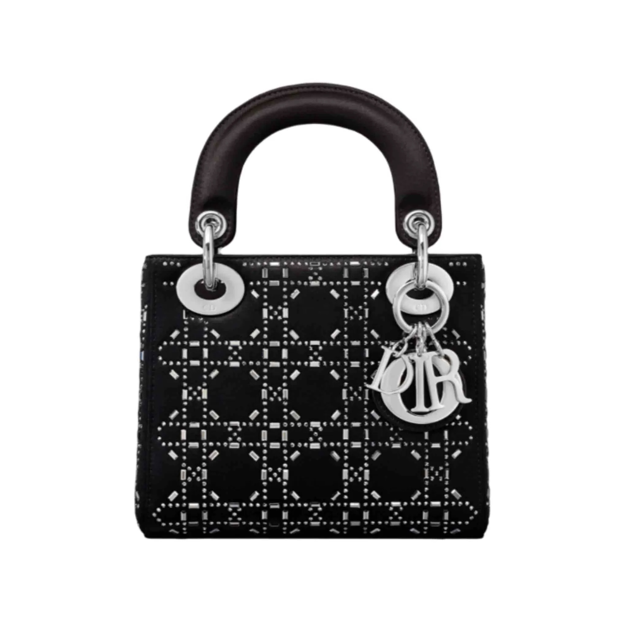 【#729】Pre-owned Dior Lady Dior Mini Black Stain Shoulder Bag CrossBody Bag BJ1101805010