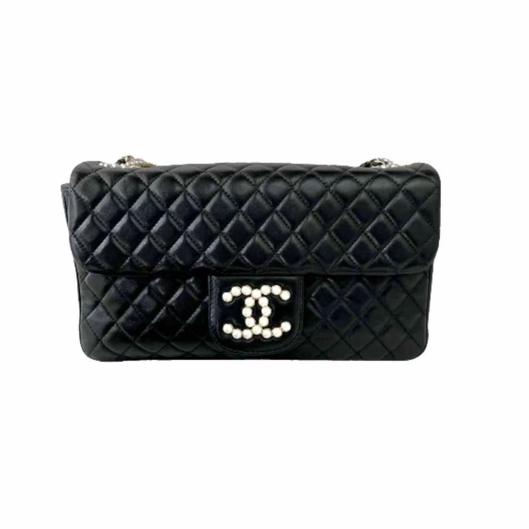 【#568】Pre-owned CHANEL Westminster Limited Edition Pearl Flap Classic Flap Lambskin Shoulder Bags BJ110121305025