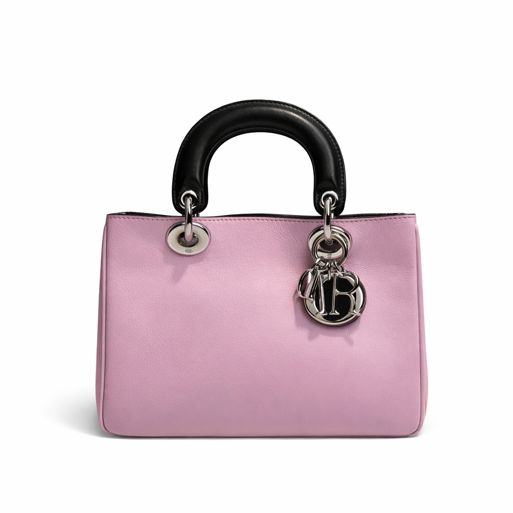 【#629】Pre-owned Dior Diorissimo Purple Black Calfskin Small Silver hardware Crossbody Bag BJ1101404040