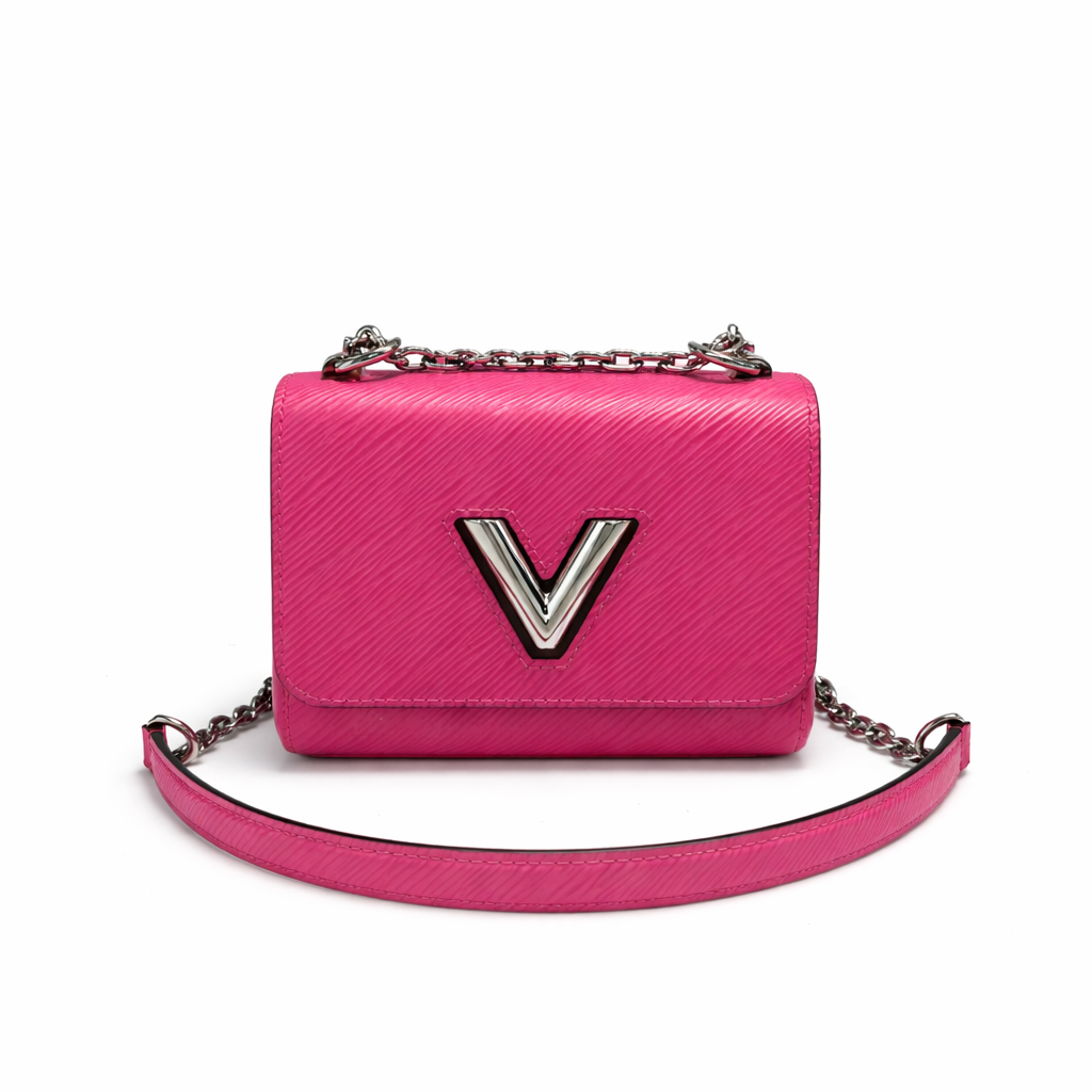 【#628】Pre-owned Louis Vuitton Twist Pink EPI Calfskin mini Silver Hardware Crossbody Bag BJ110MC04075