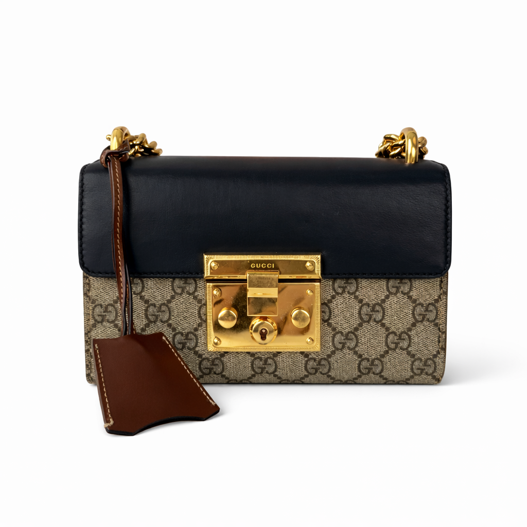 【#717】Pre-owned Gucci Padlock Small Size Calfskin Convas Crossbody Bag BJ1101504035 98% New