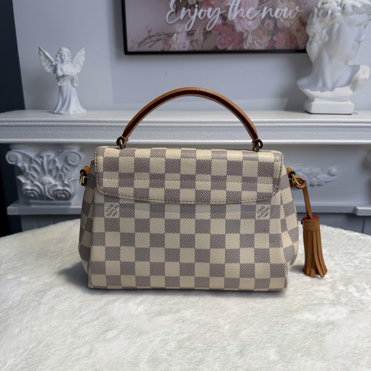 【#578】Pre-owned Louis Vuitton  Croisette White Damiar Canvas Shoulder Bags BJ1101604045 